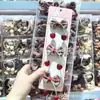 Presilha de Bico de Pato Doce e Fofa com Franja e Xadrez de Cereja para Meninas, Presilha Lateral para Franja para Alunos do Ensino Fundamental