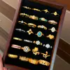 Caperucita Roja Explosivo Estilo Retro Color Aceite Goteando Alambre Dibujado Flor Anillo Femenino Diseño Nicho Sentido de Alta Calidad Anillo Anillo