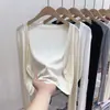Cárdigan de Punto de Seda de Hielo con Protección Solar para Mujer, Chal Delgado para Verano, Camisa Corta de Aire Acondicionado para Usar con Faldas, Ropa de Abrigo con Tirantes