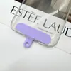 Cordón para teléfono de color caramelo, almohadilla de silicona, clip trasero transparente, tarjeta de tela fija, almohadilla para teléfono con puerto de carga universal
