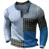Camiseta Masculina de Manga Longa Exportação Fornecimento Transfronteiriço Digital Impressão 3D Manga Longa Casual ao Ar Livre Botão Camiseta Roupa Masculina