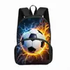 Mochila de Moda Estampada para Hombre Transfronteriza Estampado de Fútbol Mochila Ligera para Estudiantes Niños Casual Gran Capacidad Bolsa Escolar