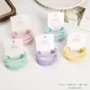 Cuerda para el pelo de cabeza de 3 piezas montada con clip recubierta con anillo de pelo de línea telefónica transparente banda de goma pequeña y delgada impermeable y antiincrustante cuerda para el pelo de bola