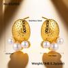 Pendientes de Acero de Titanio de Lujo Ligero Europeos y Americanos Geométricos Simples Corazón Diseño de Nicho Sentido de Diseño Hebilla de Oreja de Acero Inoxidable Galvanizado Joyería para Mujeres