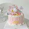 Celebridade da Internet Kt Cat My Melody Figuras Decorativas para Bolo de Aniversário de Meninas Desenho Animado Kuromi Kitty Decorações de Confeitaria