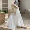 Saia de Chiffon Emagrecedora para Mulheres, Novo Estilo de Verão, Saia Longa Versátil em Linha A com Cintura Elástica e Barra Larga