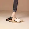 Sandalias populares de comercio exterior transfronterizo, de punta redonda, para uso exterior en verano, de suela plana, retro, cómodas, elegantes, versátiles, con suela suave
