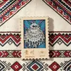 Imán de Refrigerador Cultural y Creativo de la Aldea Miao Qianhu de Guizhou, Corona Miao, Imán de Refrigerador Teñido con Índigo para Tocados Miao, Refrigerador con Bordado Miao