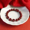 Pulseira de dragão de cinnábrio de ano de nascimento de alto teor para mulheres, areia dourada roxa, três-em-seis-em-um, Pulseira de Buda do Nascimento, presente para homens