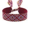 Pulsera de Cinta Tejida Estilo Étnico con Texto Bordado y Borlas, Pulsera Trenzada DIY, Diseño Simple, 104 Colores Disponibles, Pulsera Estilo Europeo y Americano