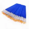 Pincel de línea de pelo de nailon para pintura artística transfronteriza, pincel de punta plana, mango de plástico, tubo de aluminio, pincel para práctica de gouache y acrílico