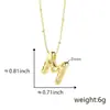 Collar Colgante de 26 Letras Inglesas Transfronterizo para Mujer Cadena para Clavícula de Cobre Chapado con Circonita Colgante de Letra 18K para Clavícula
