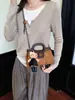Elegante bolso acolchado de cadena en bloques de color, bolso de mano cuadrado pequeño elegante y versátil, bolso de hombro y bandolera moderno para mujer
