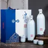 Botella de Vino de Cerámica Jingdezhen 500ml Creativa Esmalte Verde Botella de Vino Blanco Verde Esmeralda Jade Recipiente para Vino Líquido 0.5kg
