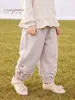Pantalones Casuales para Niña Otoño 2026 Nuevo Estilo Coreano Pantalones de Pierna Recta Tipo Linterna para Niños Primavera y Otoño Pantalones Bordados para Bebé Niña
