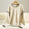 Toma Real de Ropa para Mujer Tallas Grandes 2025 Moda Otoño e Invierno para Chicas Gorditas Suéter de Uso Individual Ropa Interior Combinación de Colores Estilo Extranjero Reductor de Edad Suéter Versátil