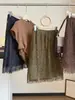 Falda de Encaje con Flecos Suaves Francesa para Mujer Otoño Nueva Cintura Alta Línea A Adelgazante Temperamento Ceñida a la Cadera Recta de Longitud Media