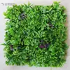 Parede de planta biónica tridimensional simulada, gramado artificial de plástico popular para exteriores, parede de plantas verdes para varanda, parede de plantas simulada