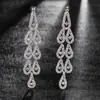 Brincos Europeus e Americanos, Brincos, Moda Feminina Elegante Totalmente Cravejados de Diamante Palco Brilhante Brincos de Noiva Fabricante Atacado E529
