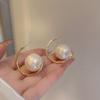 2024 Nuevo Aretes de Perla de Aguja de Plata 925 para Mujer Diseño Nicho de Alta Gama Aretes de Tuerca Ligeros de Lujo Francés