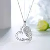 Joyas de Explosiones Transfronterizas Joyería de Nicho para Mujer Collar con Colgante de Alas de Ángel Collar de Amor Simple de Gama Alta para Mujer