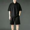Traje Casual para Hombre, Nuevo Estilo de Verano, Conjunto Completo de Ropa para Hombre de Alta Gama, Holgado, de Manga Corta tipo Polo y Shorts, que Luce Atractivo