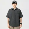 Camisa Nueva de Verano de Manga Corta para Hombre Holgada Talla Grande Ropa de Trabajo Delgada Retro Camisa Chaqueta Casual Top Trendy 2025