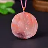 Flor de Melocotón Natural Donut Relleno Manzana Nube Auspiciosa Candado Colgante de Jade Anillo de Paz Colgante Suministro en Vivo Suministro de Comercio Exterior