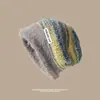 Gorro Soltinho para Mulheres, Estilo Melade, Tendência de Inverno, Circunferência da Cabeça Grande, Chapéu de Tricô para Maternidade Pós-parto de Primavera e Outono, Gorro Quente de Tricô para o Frio
