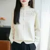 Cárdigan de ganchillo de alta gama, finamente elaborado, 100% algodón, de punto, para mujer, corte holgado, manga larga, cómoda capa base 100% algodón