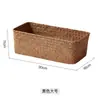 Cesta de Almacenamiento de Algas Marinas Cesta de Almacenamiento Tejida de Mimbre y Paja Cesta Tejida de Bambú Organizador de Artículos Varios de Escritorio Rectangular Tejido Shihua