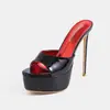 Nuevas sandalias sexy y calientes de estilo europeo y americano para pole dance, charol negro, plataforma, tacón de aguja ultrarrápido