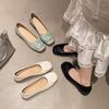 Sapatos Baixos Tramados com Laço Estilo Francês para Mulheres, Moda de Nicho Versátil, Sapatos Rasos de Calçar Fácil para Combinar com Saias, Mules Delicados
