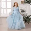 Exclusivo Transfronterizo Fiesta de Cumpleaños de Niña Vestido de Noche Performance de Piano Falda Larga Esponjosa Falda de Dama de Boda para Niña
