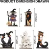 Decoraciones de Escritorio para Habitación de Halloween Transfronterizas Escoba de Elfo Accesorios para Fiesta de Brujas Artesanías de Madera