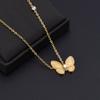 Collar con colgante de mariposa distintivo de estilo coreano para mujer, estilo hada de celebridades de Internet, cadena de clavícula de acero de titanio elegante y sencilla que combina con todo en oro rosa.