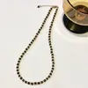 Collar de Perlas y Piedra Ojo de Tigre Maillard para Mujer Otoño e Invierno 2025 Popular Más Fácil de Combinar Cadena Larga para Suéter de Lujo Ligero de Alta Gama