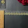 Encaje de malla bordado con encaje de hilo dorado flores pequeñas 2.5cm accesorios de ropa accesorios para ropa de mujer encaje soluble en agua en stock