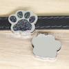 Gota de aceite con purpurina de colores huellas de perro llavero DIY accesorios para collar de mascota adornos de cadena de garra de gato de aleación