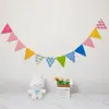 Bandera de feliz cumpleaños decoración de fiesta diseño de escena niño y niña de un año accesorios para fotos infantiles bandera colorida