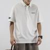 Verão puro algodão manga curta t-shirt masculina solta moda marca ins tamanho grande gordura meia manga plus size branco polo colarinho camiseta na moda