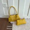 Bolso Tejido Calado para Mujer, Gran Capacidad, Nuevo Modelo 2026, Bolso de Mano Multicompartimento, Bolso de Verano Dopamina para el Hombro para Viajes Diarios
