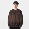Ropa para Hombre Fengshe / Sudadera Lavada Degradada Peso Pesado 360g Marca de Tendencia Estampado Estilo Americano Primavera y Otoño Holgada de Manga Larga para Hombre