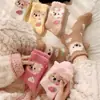 Calcetines de Terciopelo Coral para Mujer, No Sueltan Pelusa, de Longitud Media, Lindos de Oso para Dormir, Calcetines Cálidos para el Piso del Hogar, Venta al por Mayor en Zhuji