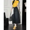 Calças Jeans Cropped Largas Estilo Americano para Mulheres 2026 Tendência Versátil Novo Verão Bainha Curva Shorts Cropped Petite