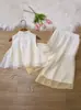 Conjunto Hanfu Melhorado Infantil para Meninas, Top Sem Mangas Estilo Chinês e Calça de Chiffon Wide-Leg, Conjunto de Duas Peças Fino para o Verão