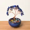 Figurita de Árbol de la Riqueza de Citrino Natural Árbol de la Riqueza de Amatista 6 Ramas 9 Perlas Decoración de Escritorio para Oficina en Casa