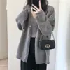 2025 Novo Conjunto de Duas Peças de Tricô Cardigan Jaqueta Camisola Preguiçoso Solto Tendência Suave Aveludado Suéter para Mulheres