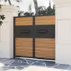 Puerta de Patio de Aleación de Aluminio, Puerta Sólida de Hierro Forjado para Exteriores de Villa, Valla de Patio de Casa Rural, Arco de Jardín con Textura de Madera