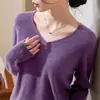 Nuevo suéter de otoño e invierno 2026 para mujer, jersey de otoño e invierno, prenda base de punto de manga larga con cuello en V ajustado